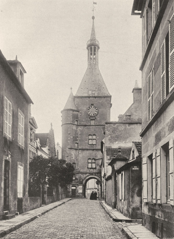 YONNE. Avallon- Porte de I'Horloge 1905 old antique vintage print picture